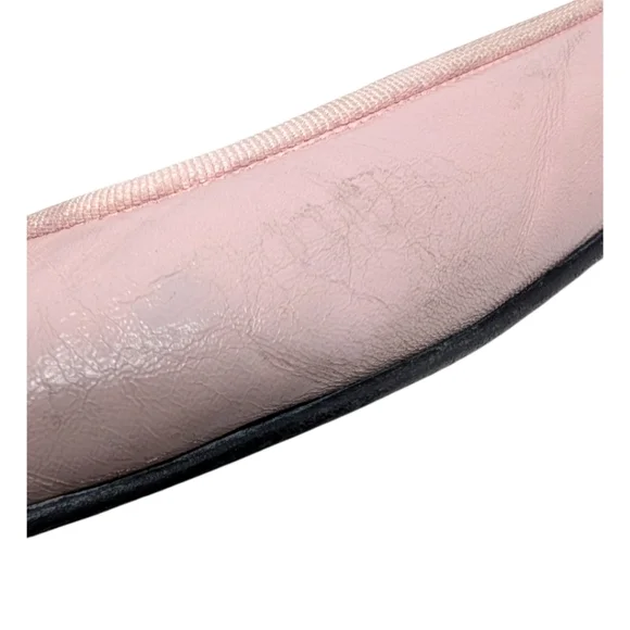Vintage Chanel Ballet Flats Pink Black Cap Toe Bow Interlocking CC Logo 37.5 | 7 - Picture 8 of 12